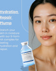 Model_applying_Veranum_Cicaultra_Moisture_Ampoule_with_hydration_benefits_highlighted