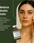 Model_applying_Veranum_Cicazulene_Balancing_Ampoule_with_soothing_skin_benefits_highlighted