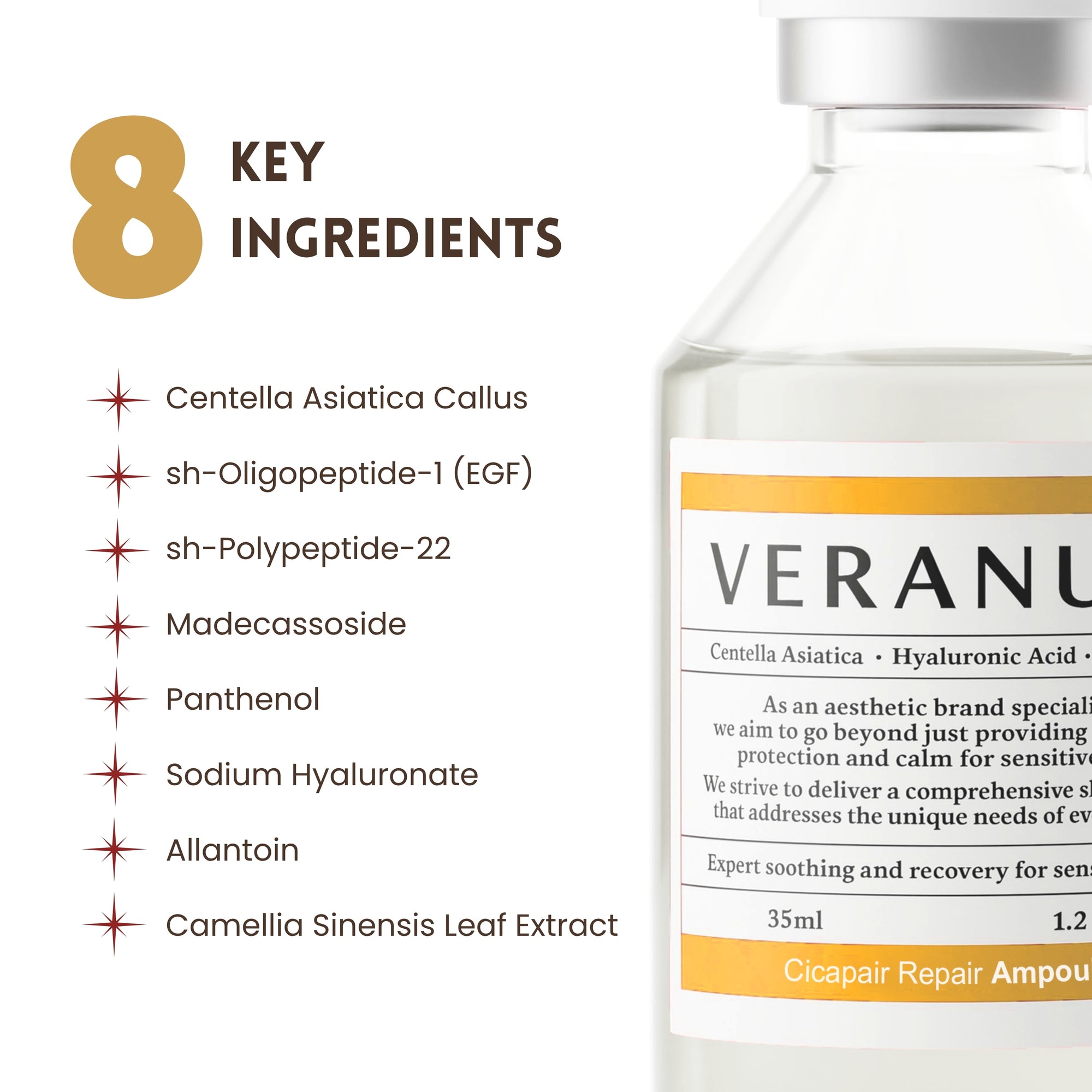 Eight_highlighted_actives_in_Veranum_Cicapair_Repair_Ampoule_Korean_anti-aging_skincare_serum